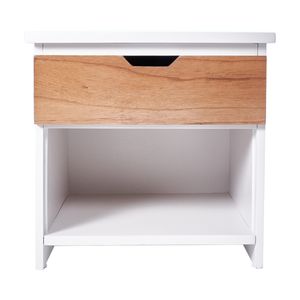 Mesa De Noche Ensueño Blanco Frentes Nuez
