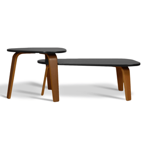 Juego de Mesa Centro Beta Negro Pata Nuez