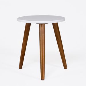 Mesa Auxiliar Nano Pequeña Blanco Nuez