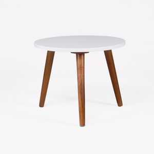 Mesa Auxiliar Nano Mediana Blanco Pata Nuez