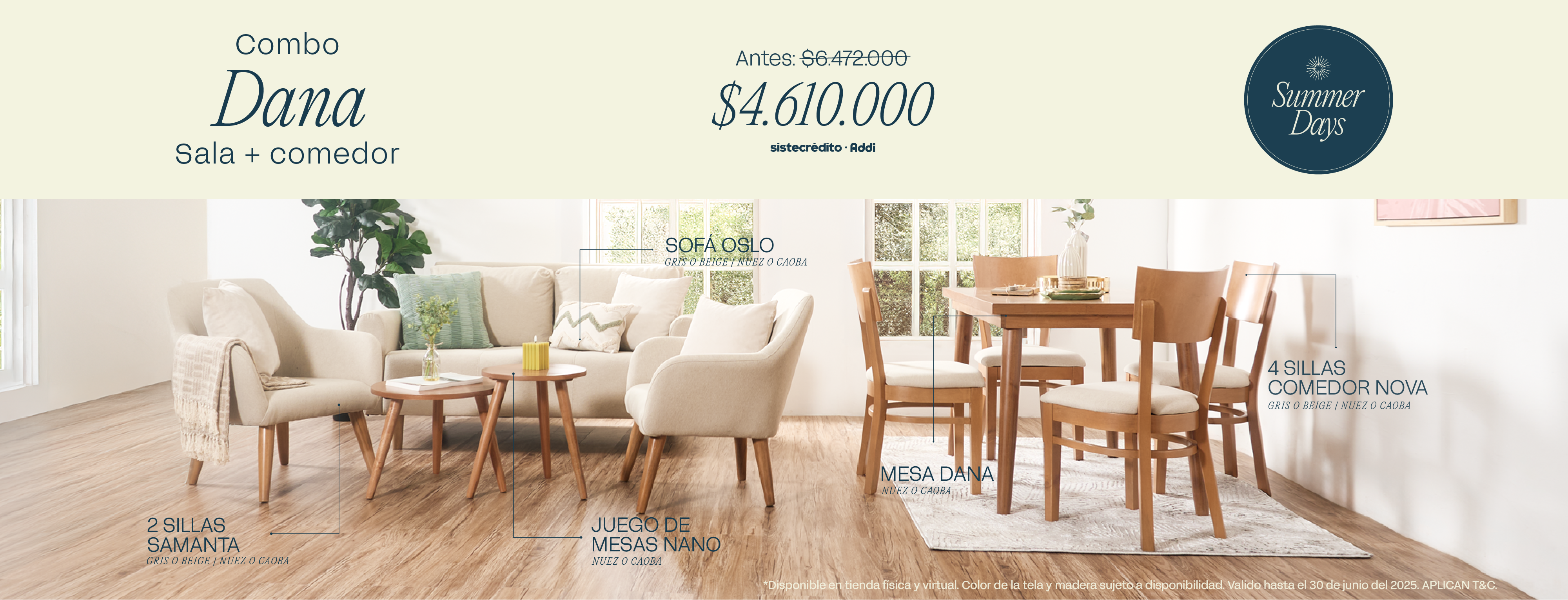 Combo Sala Comedor Dana